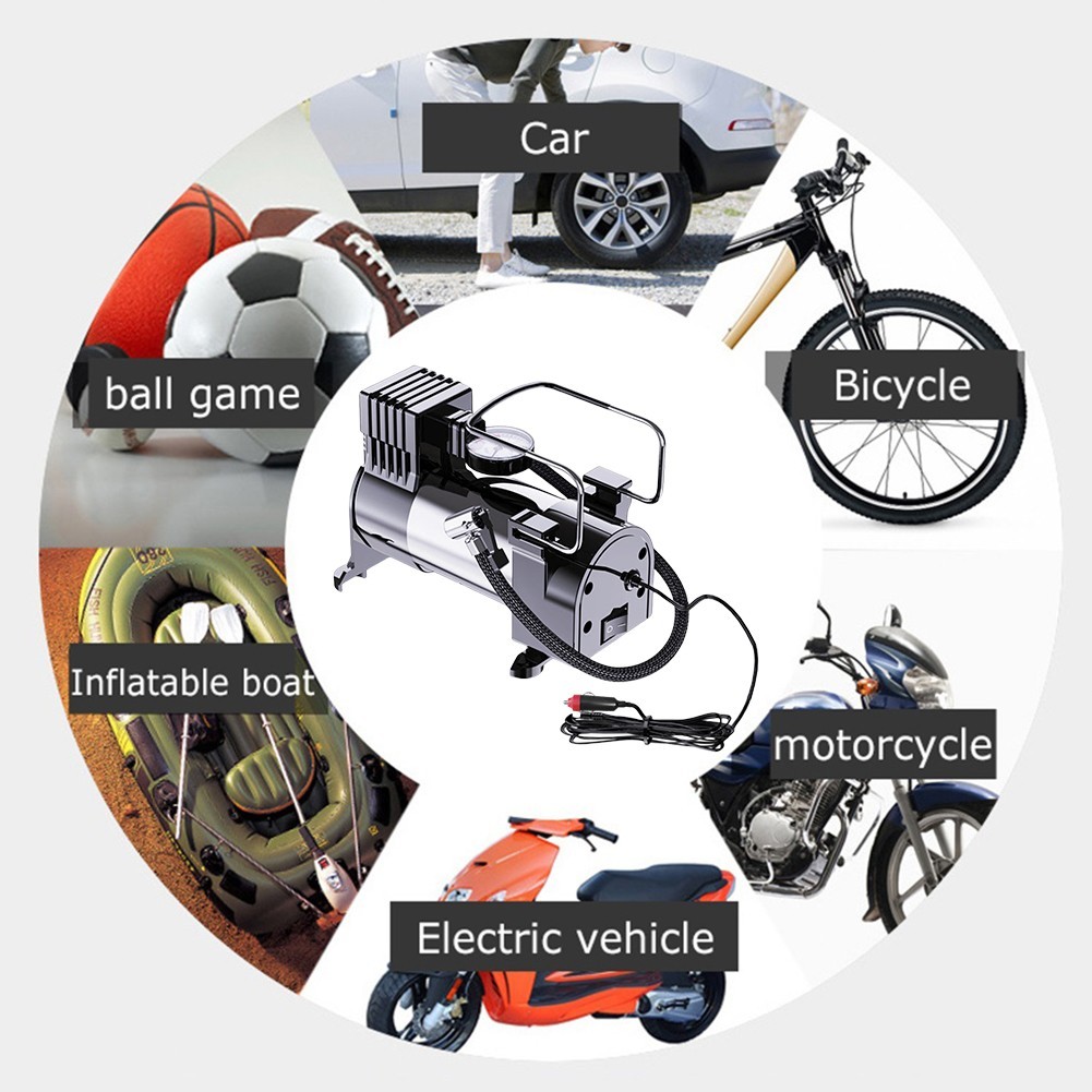 Heavy Duty Portable Air Compressor Car Tire Inflator Electric Pump Auto 12V USA