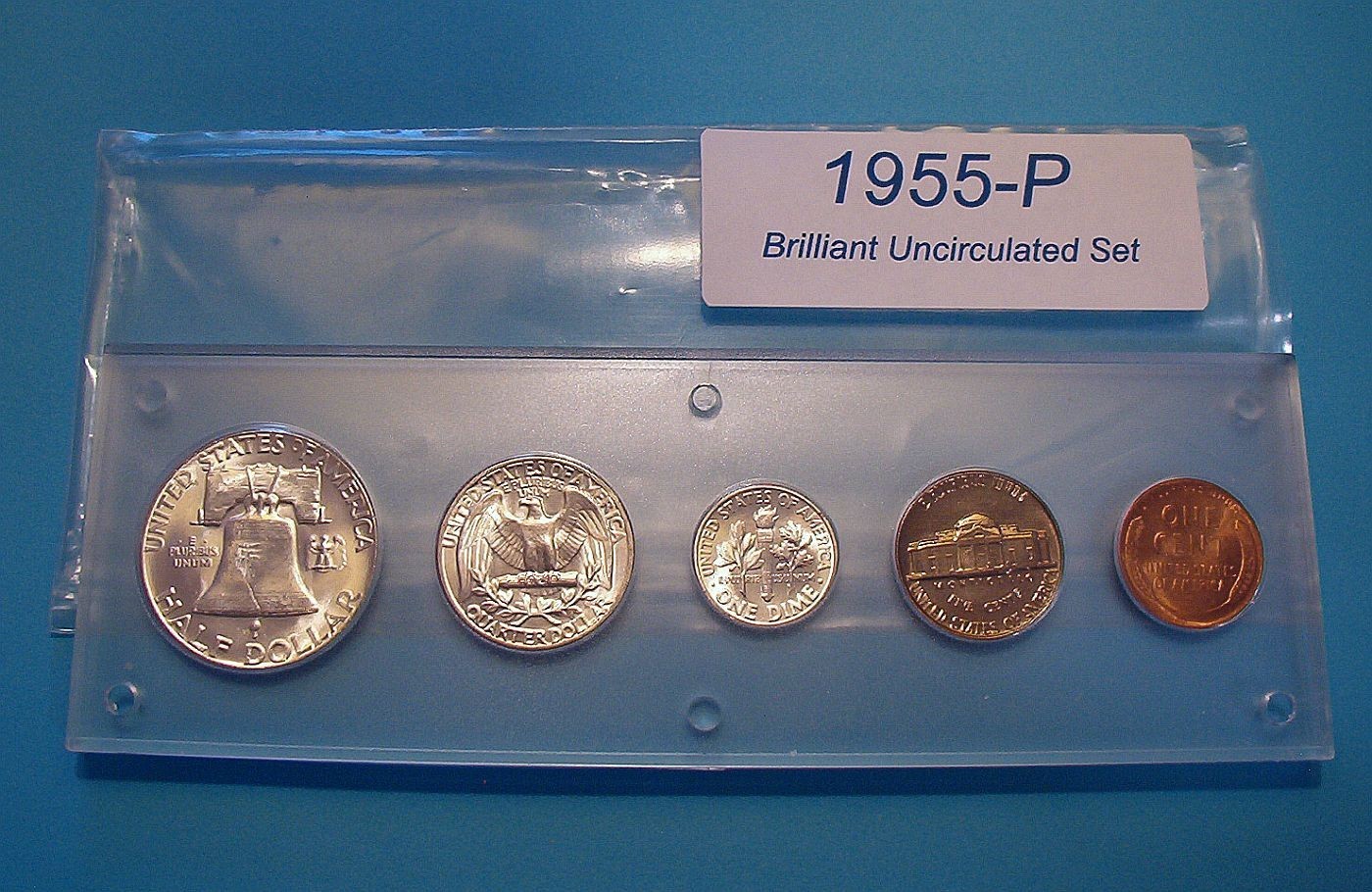 1955 MINT SILVER SET of U.S. COINS LUSTROUS CHOICE +++ BRILLIANT UNCIRCULATED