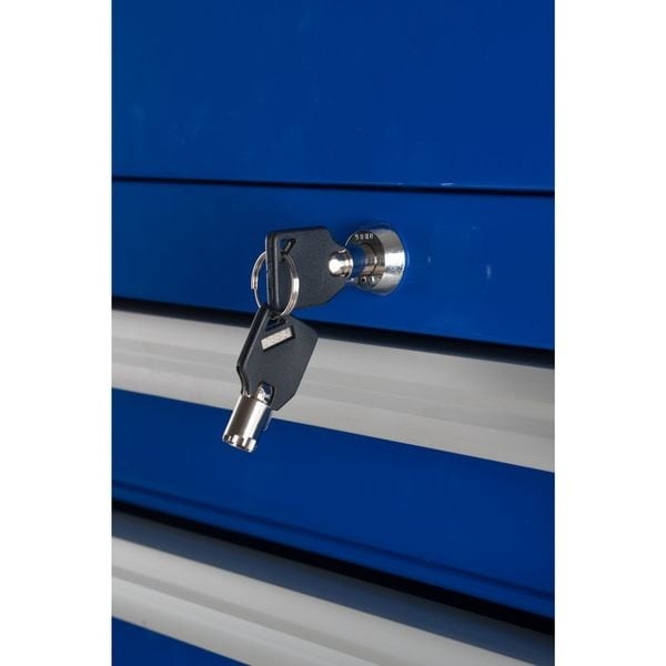 Westward 32H850 Westward Intermediate Chest, 3-Drawers, Powder Coated Blue,