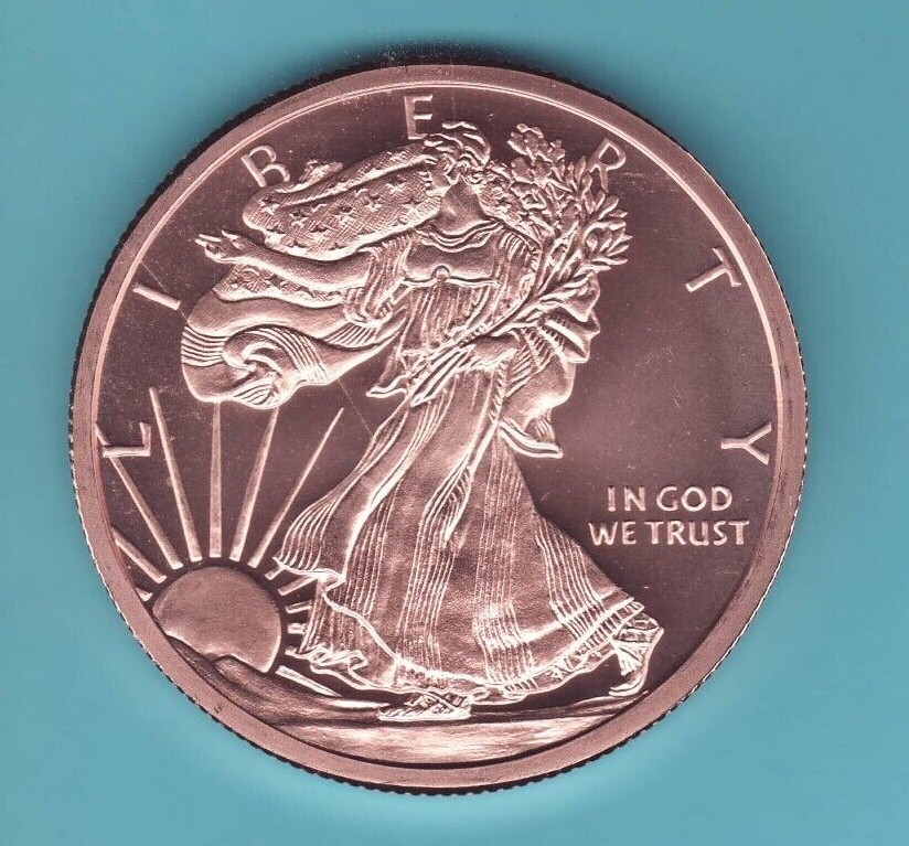 5 oz. WALKING LIBERTY Copper Round Coin in CAPSULE