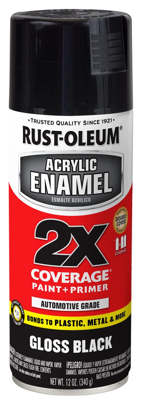 Rust-Oleum 271903 Acrylic Enamel 2X Spray 12 Ounce (Pack of 1), Gloss Black
