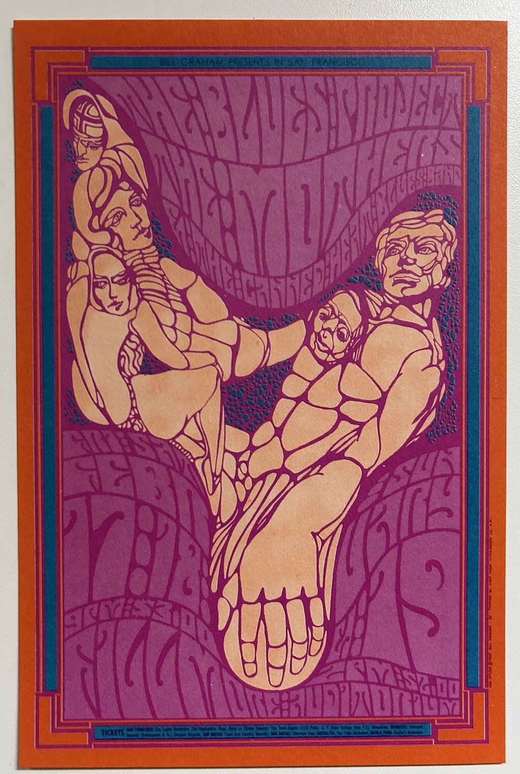 1967-FILLMORE-BG-50-POSTCARD-BLUES PROJECT/MOTHERS/CANNED HEAT-WES WILSON-NM