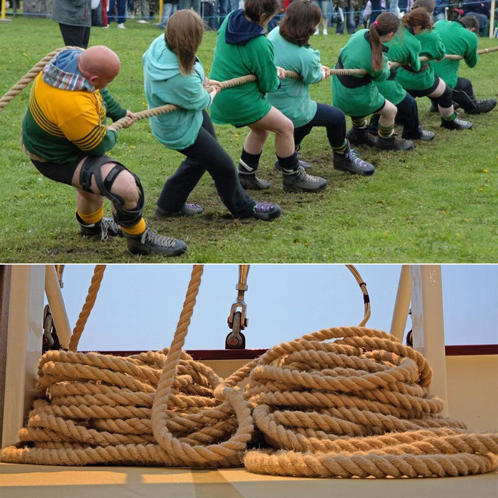 Thick 4 Strands Twisted Manila Rope Natural Hemp Twine for Wrapping DIY Craft