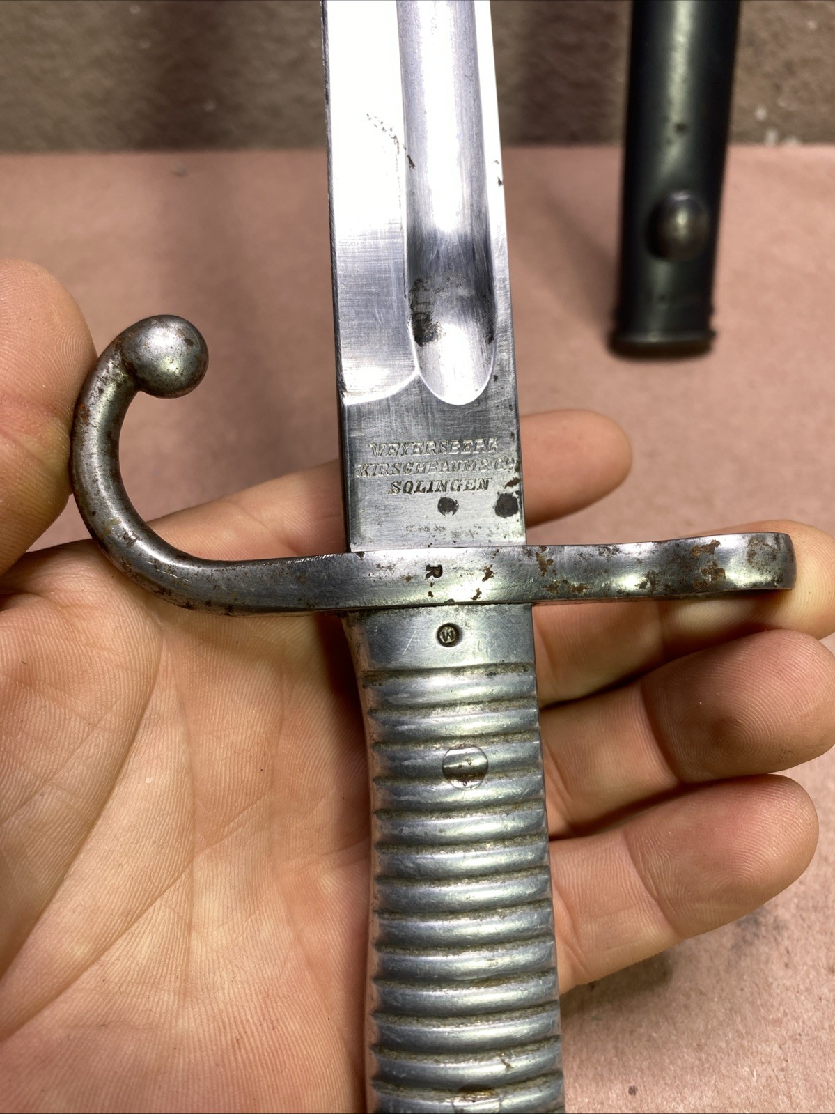 Weyersberg KirschBaum & Co Solingen Modelo Argentino 1891 Bayonet w/Scabbard