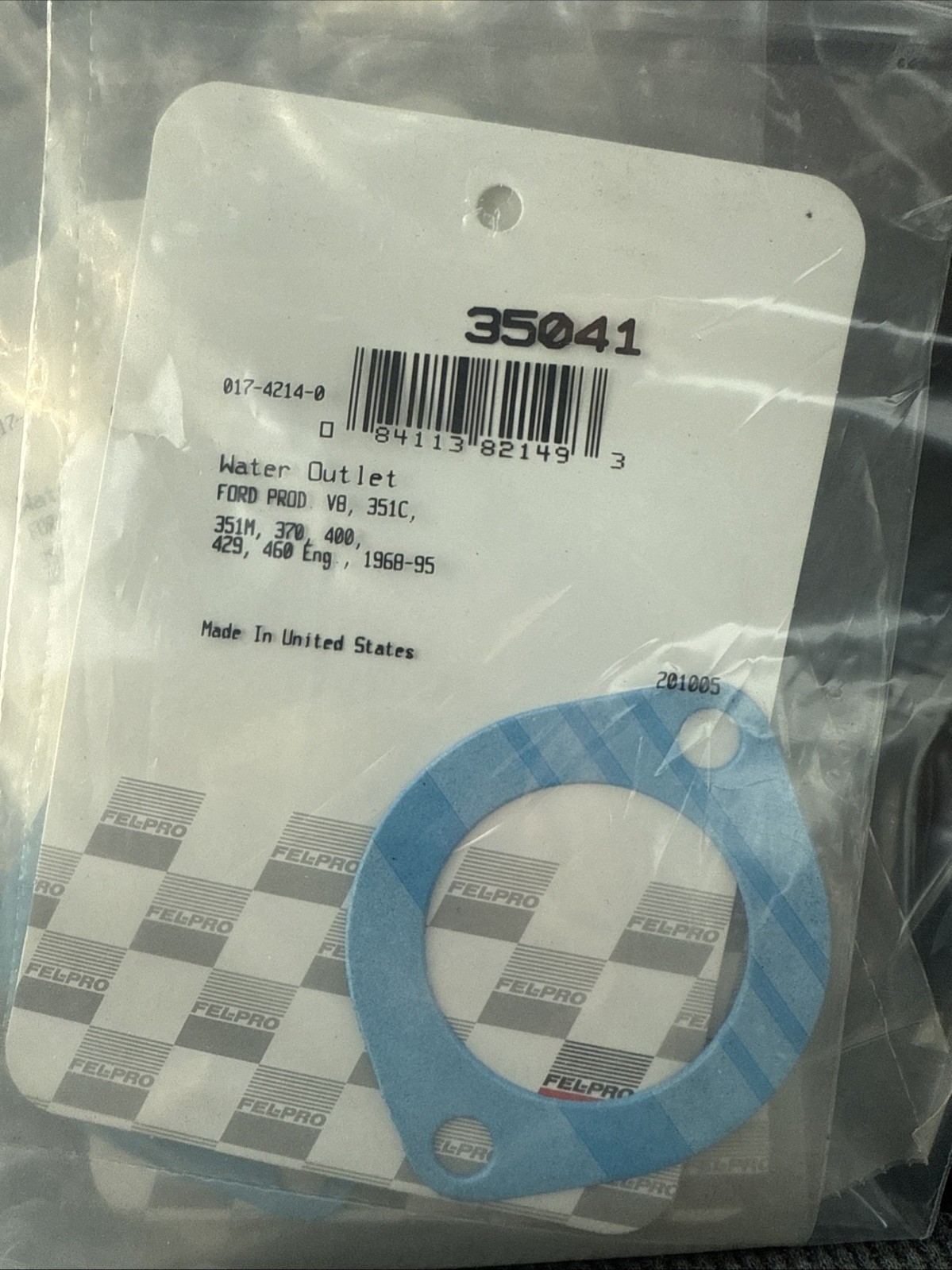 35041 FEL-PRO THERMOSTAT COOLANT HOUSING OUTLET GASKET -