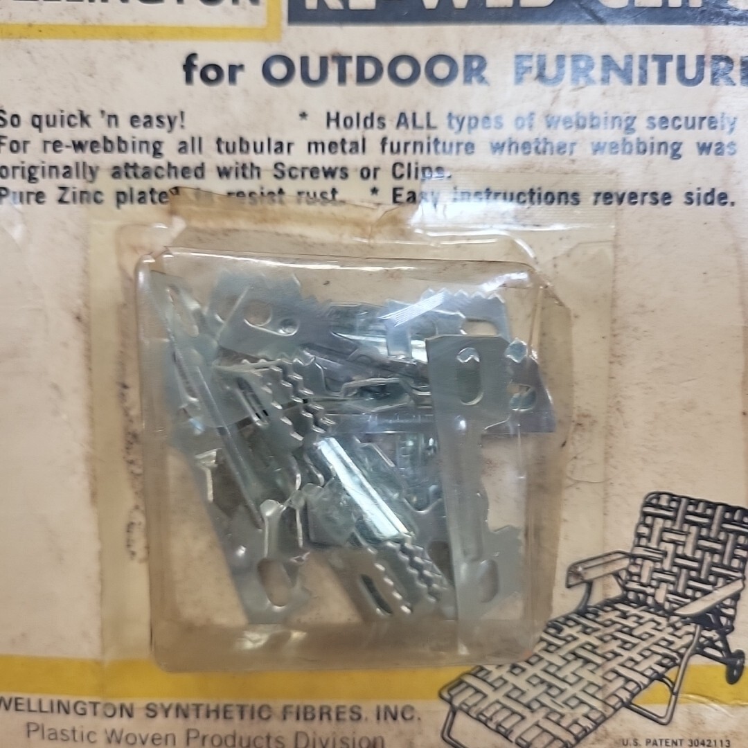 WELLINGTON AIR LITE RE WEB CLIPS FOR LAWN FURNITURE STOCK #102 PKG OF 12 NIB