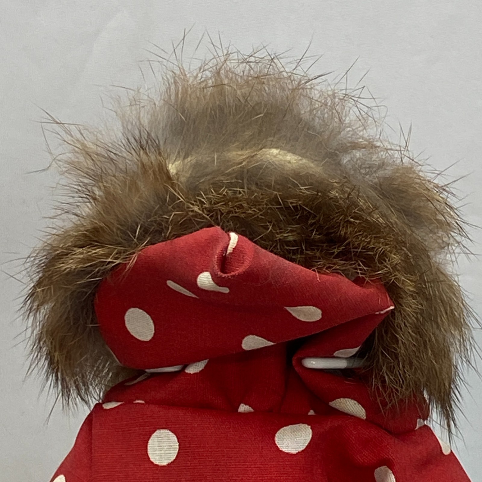 Vintage Inuit Parka Souvenir Figure 12" Alaska Native Eskimo Cloth Doll Fur Trim