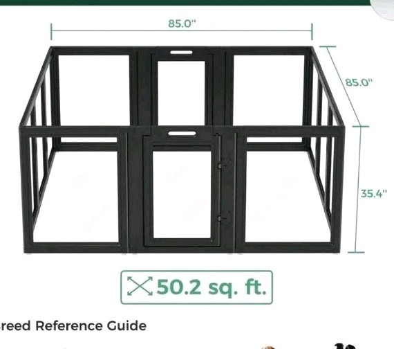 FXW Auraspace~14 PACK~35” Clear Acrylic Dog Playpen PCS Indoor Pet Pen Black~NEW