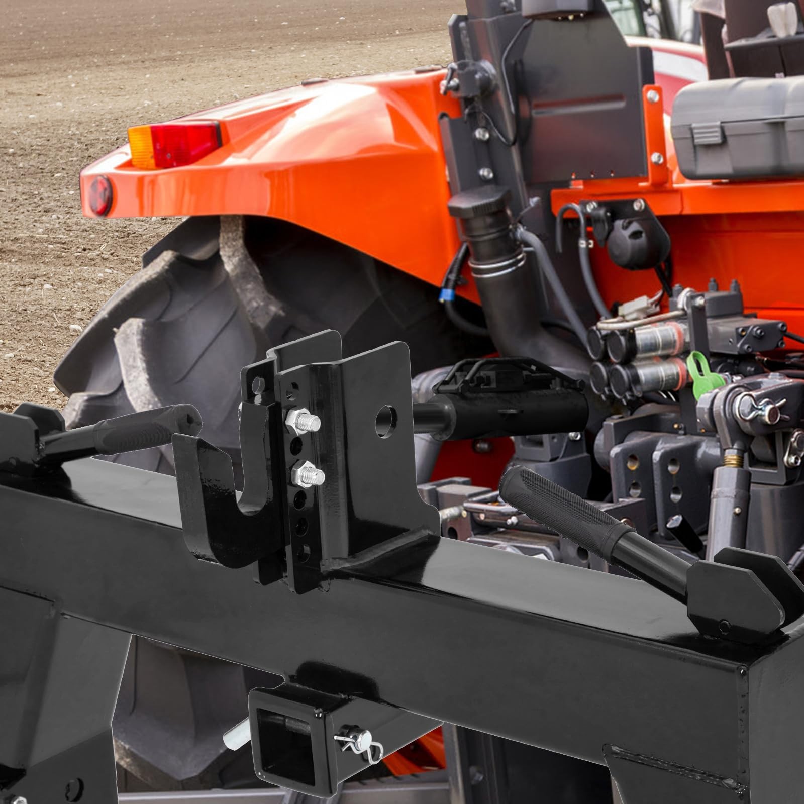 3000 LB Steel 3 Point Quick Hitch W/ 2" Receiver Hitch For Category 1 Tractors