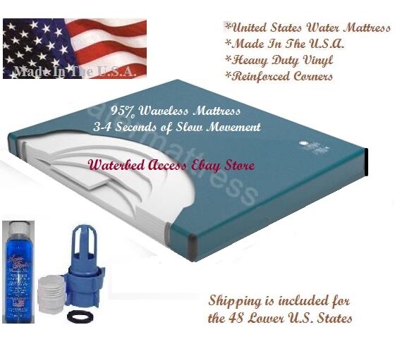 Queen 95% waveless waterbed mattress for hardside beds