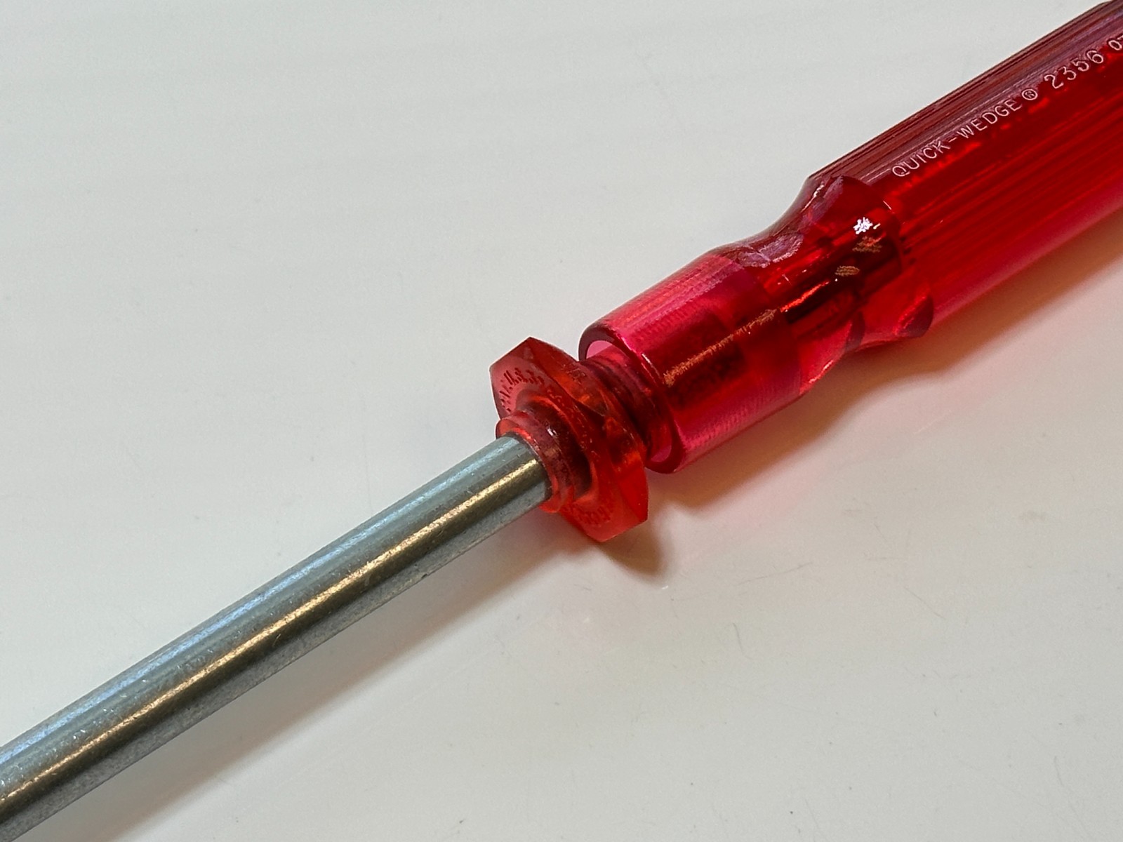 NEW Quick Wedge 10" Overall Length Screwdriver Red Plastic Handle Model 2356 NOS