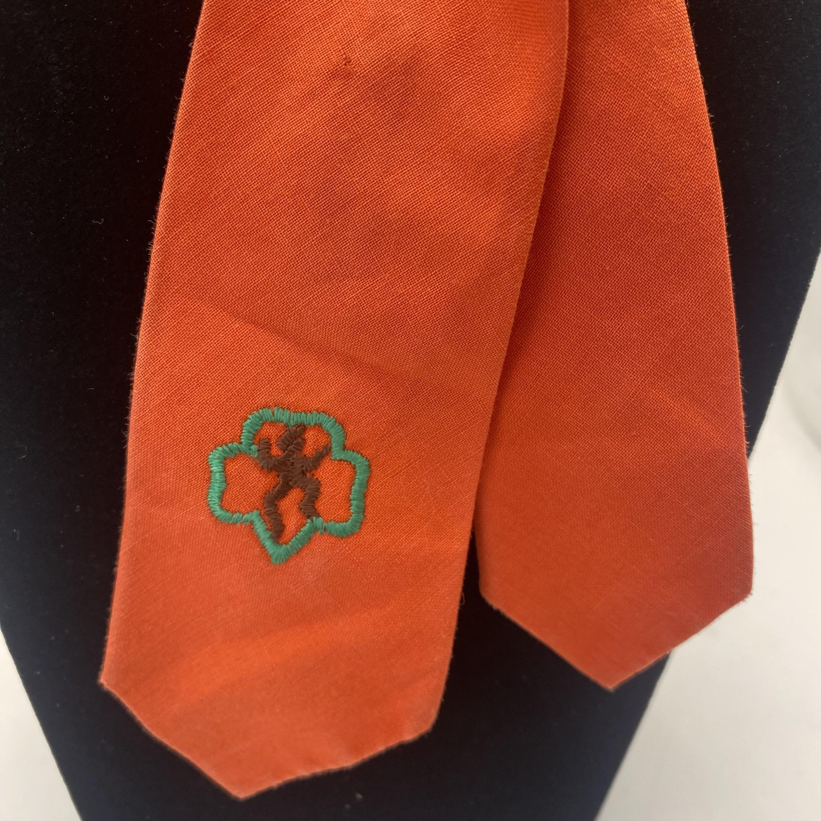 Vintage Girl Scouts Tie One Size Orange Pretied Uniform Brownie Necktie