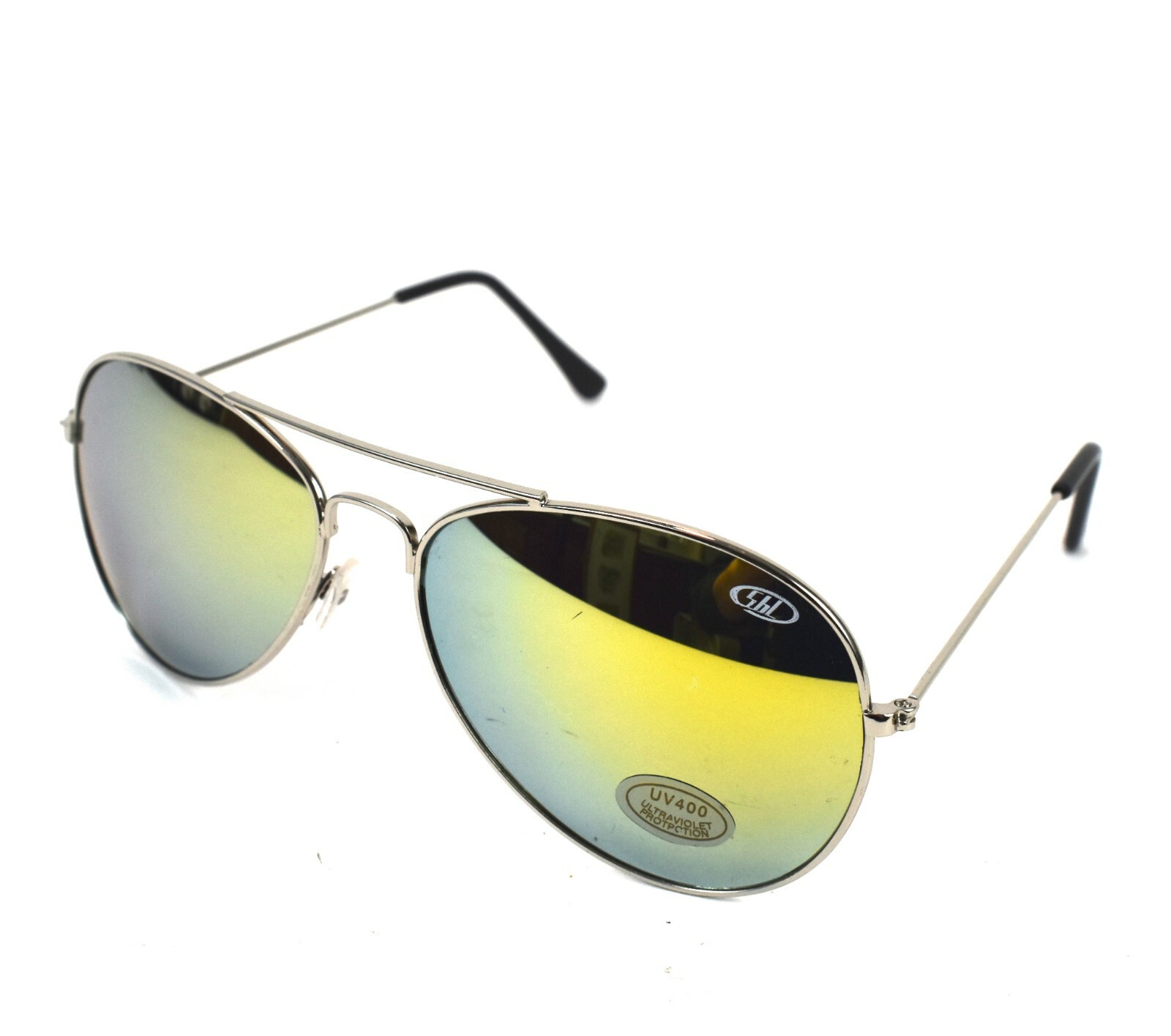One Way Mirror Aviator Sunglasses * UV400 * Shatter Resistant * unisex * Yellow