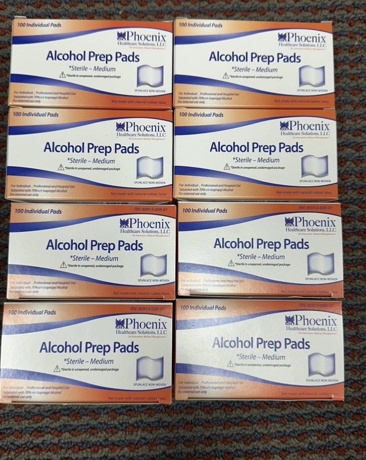 Alcohol Prep Pads Swabs Wipes Isopropyl Wipes Thick Pad 800 Counts 8 boxes