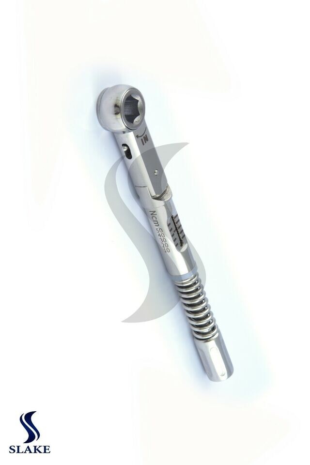 Dental Torque Wrench Ratchet Universal 10-45 Ncm 6.35mm Hex 4.0 Square