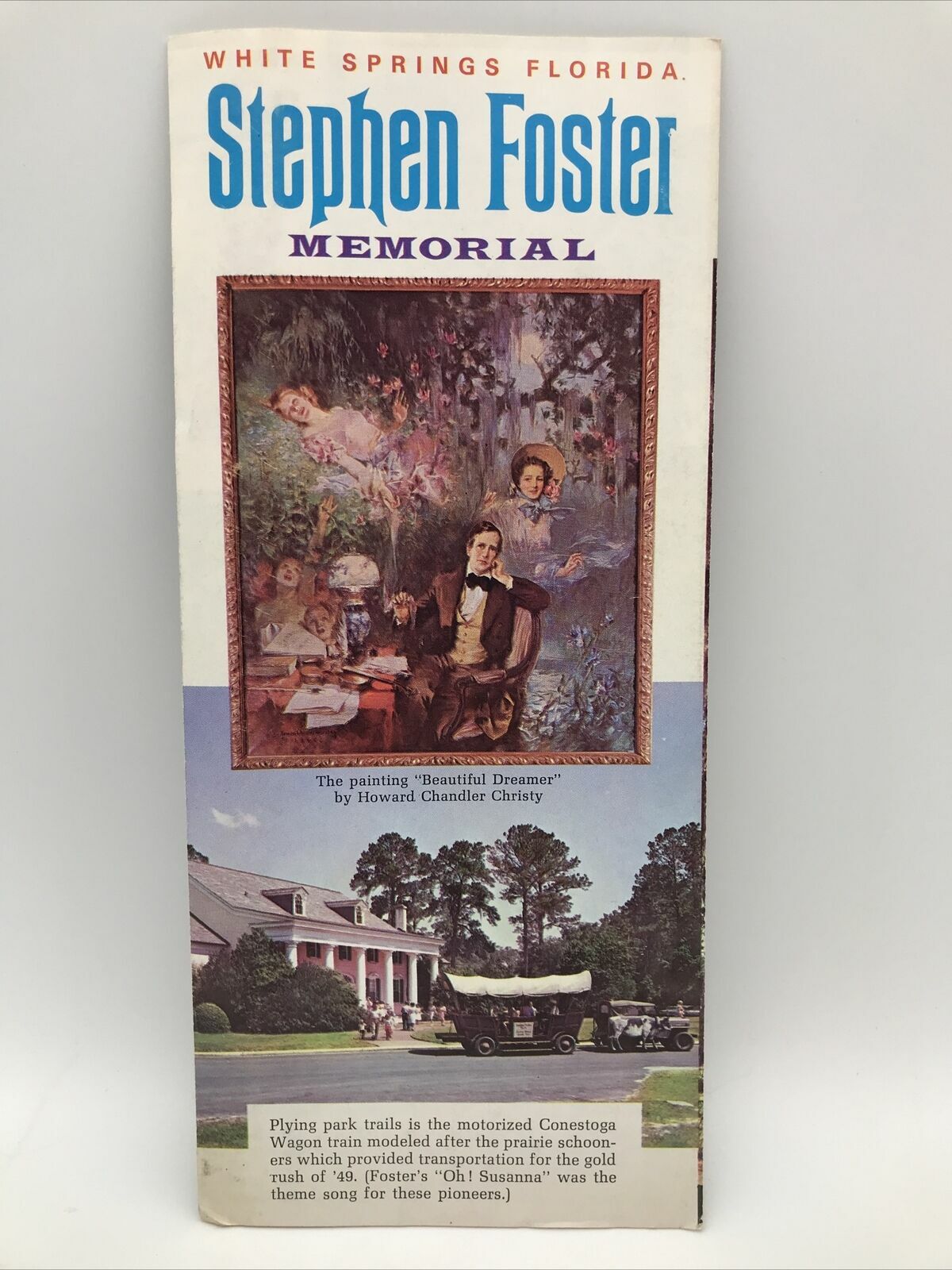 1975 STEPHEN FOSTER MEMORIAL WHITE SPRINGS FLORIDA Travel Guide Brochure and Map