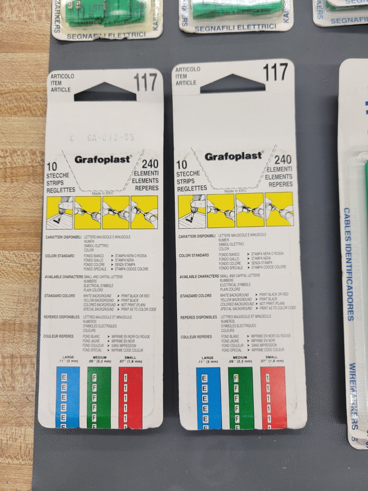 Lot of Grafoplast Wire Markers Trasp System Black/White Letters