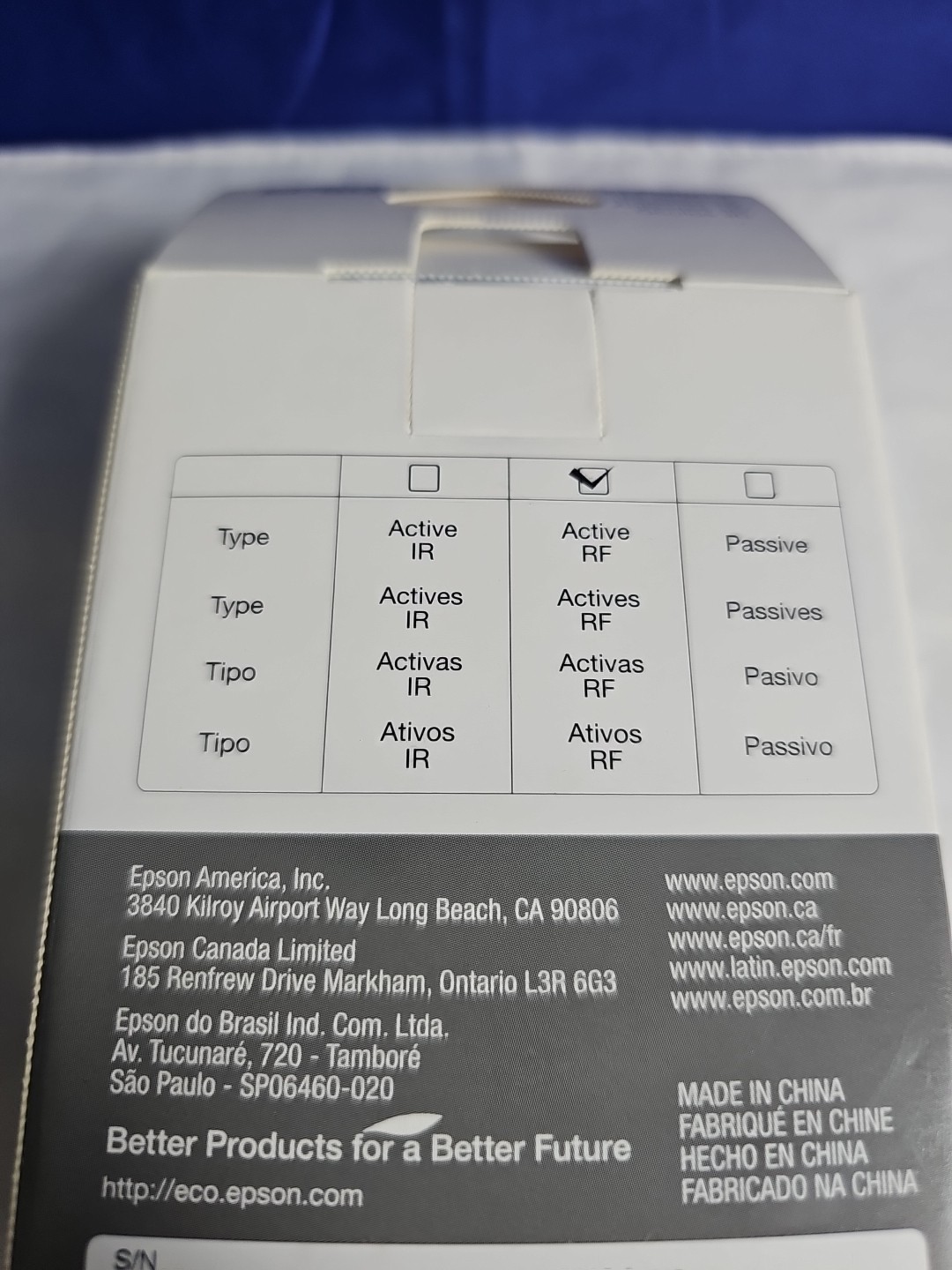 Epson ELPGS03 Active 3D Glasses In Box