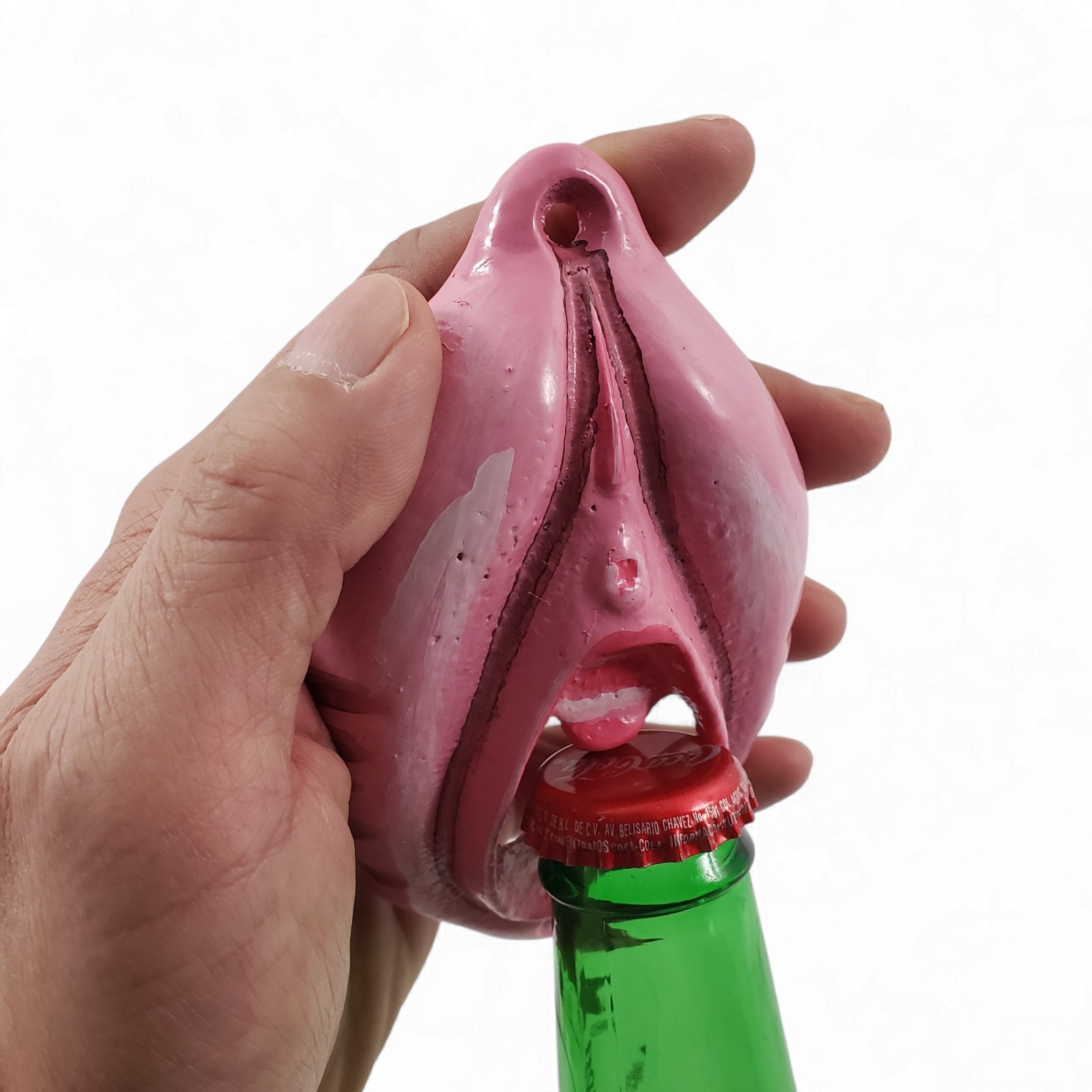 Pink Female Genitalia Bottle Beer Opener Wall Mounted Cast Iron Bar Decor