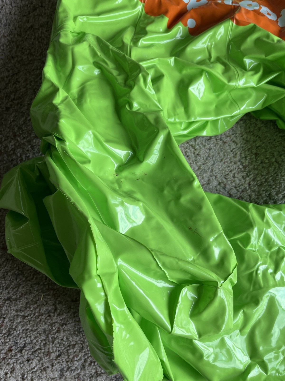 Nickelodeon Green Orange Inflatable Chair Kids Teens Cartoon Plastic Bedroom