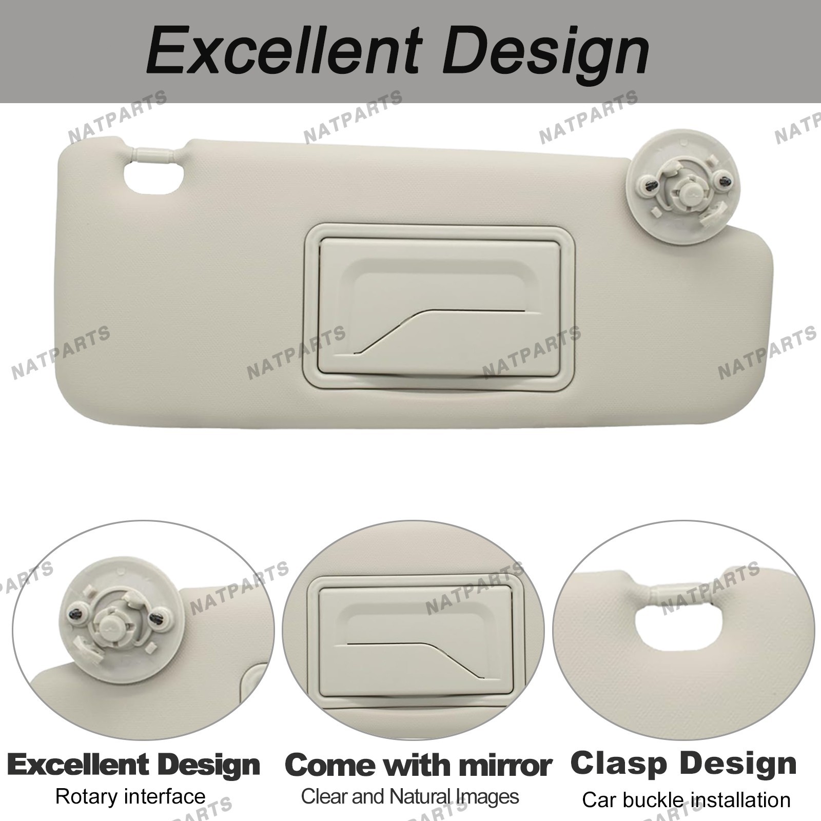 Pair Gray Sun Visor For Chevrolet Sonic 2012-2022 Spark 2011-2022