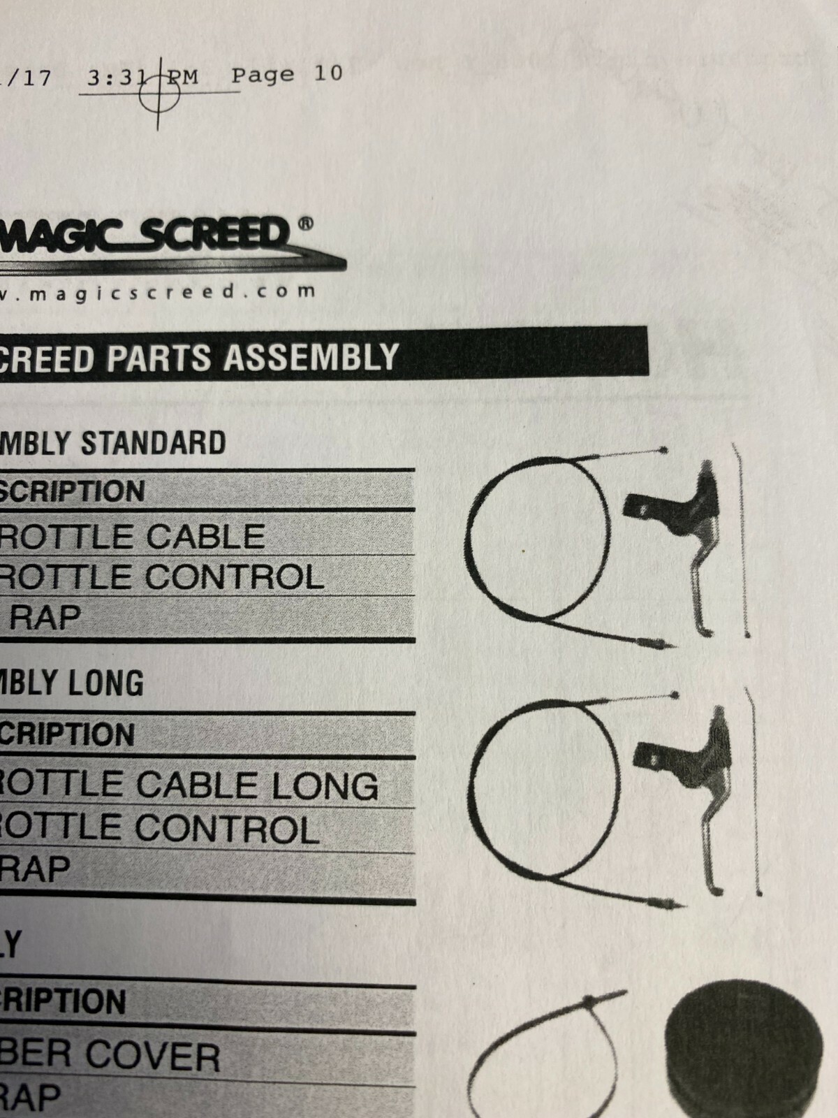 Allen - Magic Screed-Concrete Wet Screed-Throttle Cable Assy