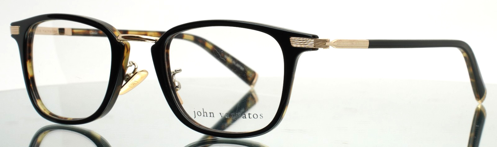 JOHN VARVATOS V405 Black Tortoise Mens Square Full Rim Eyeglasses 48-23-150