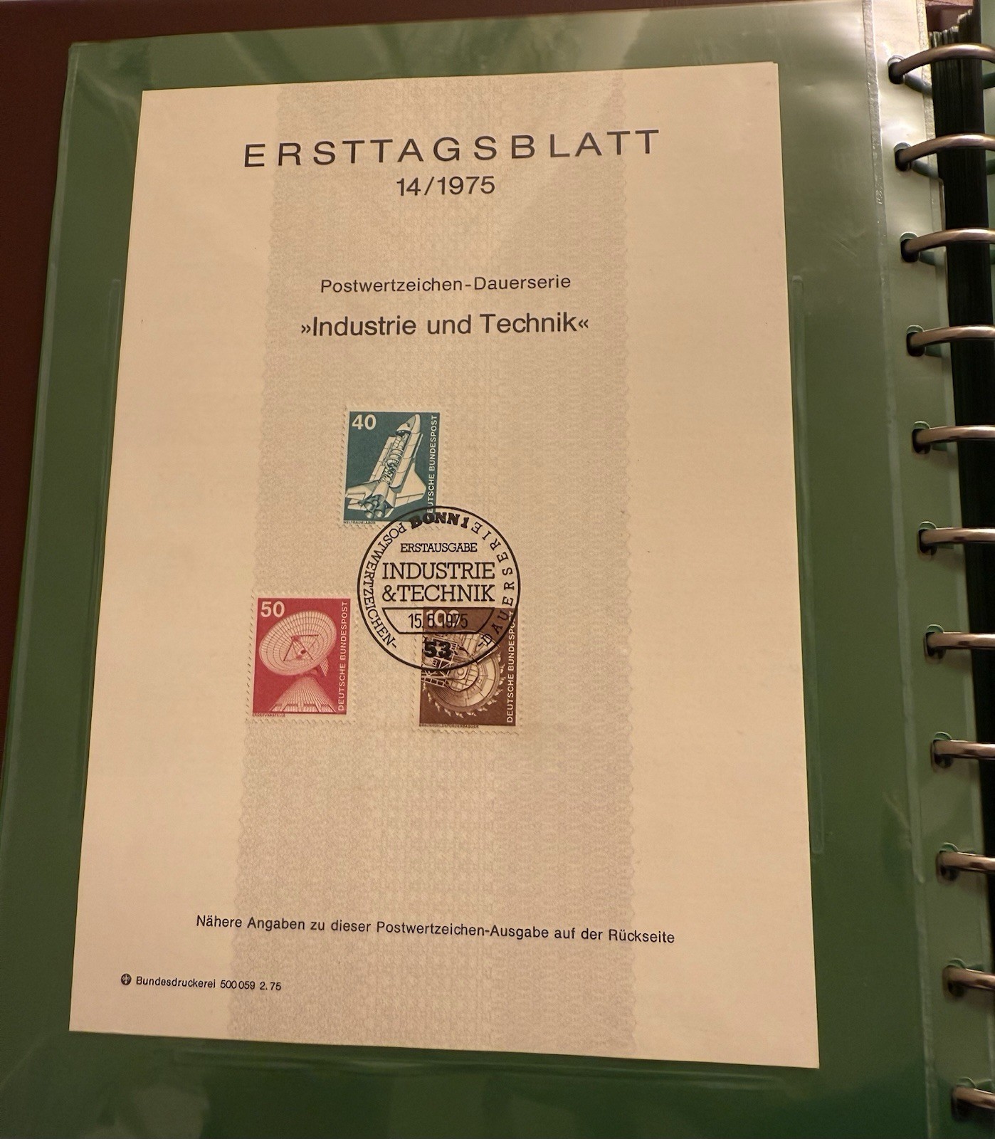 Lot Of 76 German ERSTTAGSBLATT Sonderpostwertzeichen Stamp Sheets 1974-1977 RARE