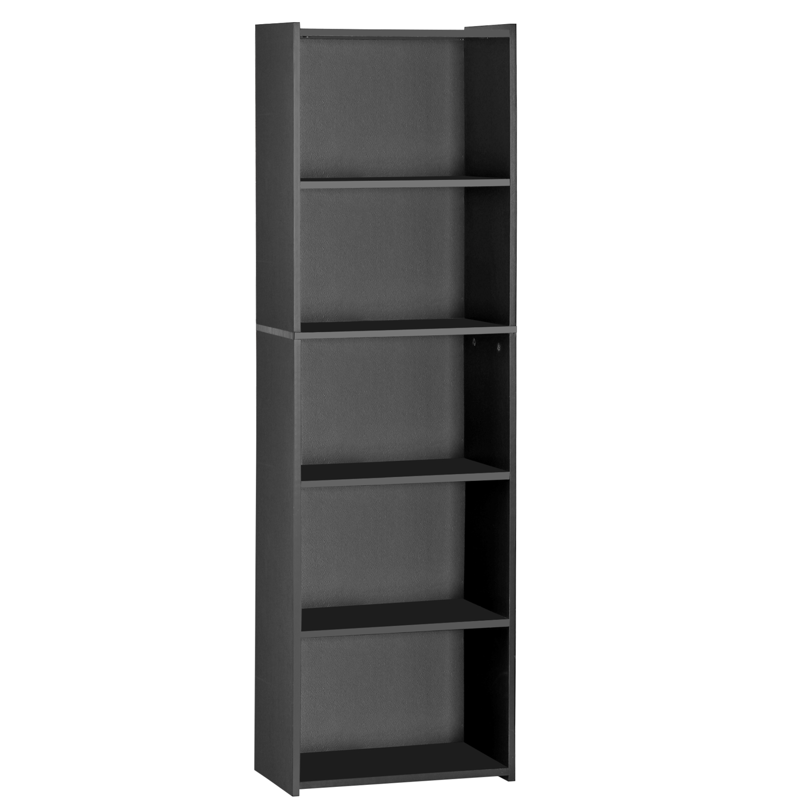 5-Tier Bookcase Freestanding Wood Open Bookshelf Storage Rack for Bedroom Black