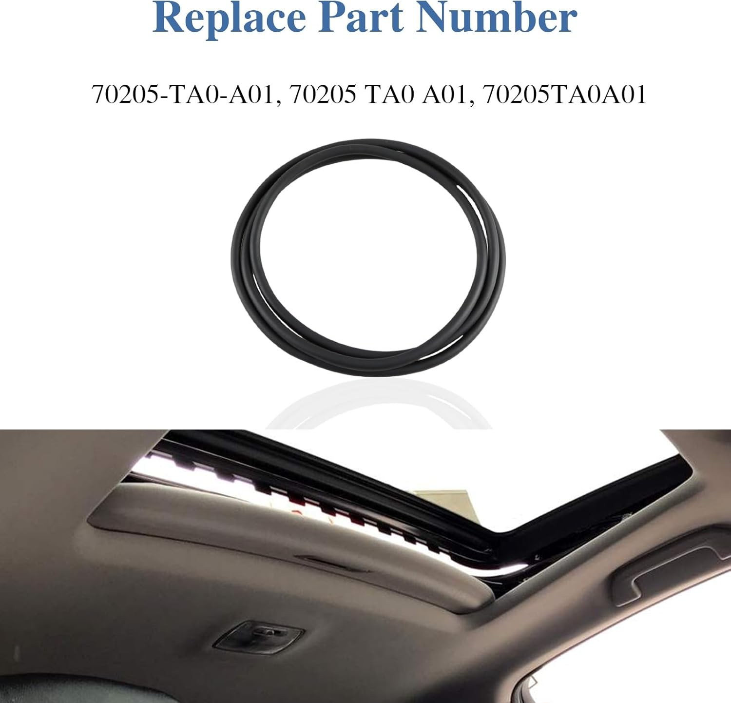 Sunroof Glass Seal Glass Roof Seal Glass Weatherstrip Compatible with 2008-2012