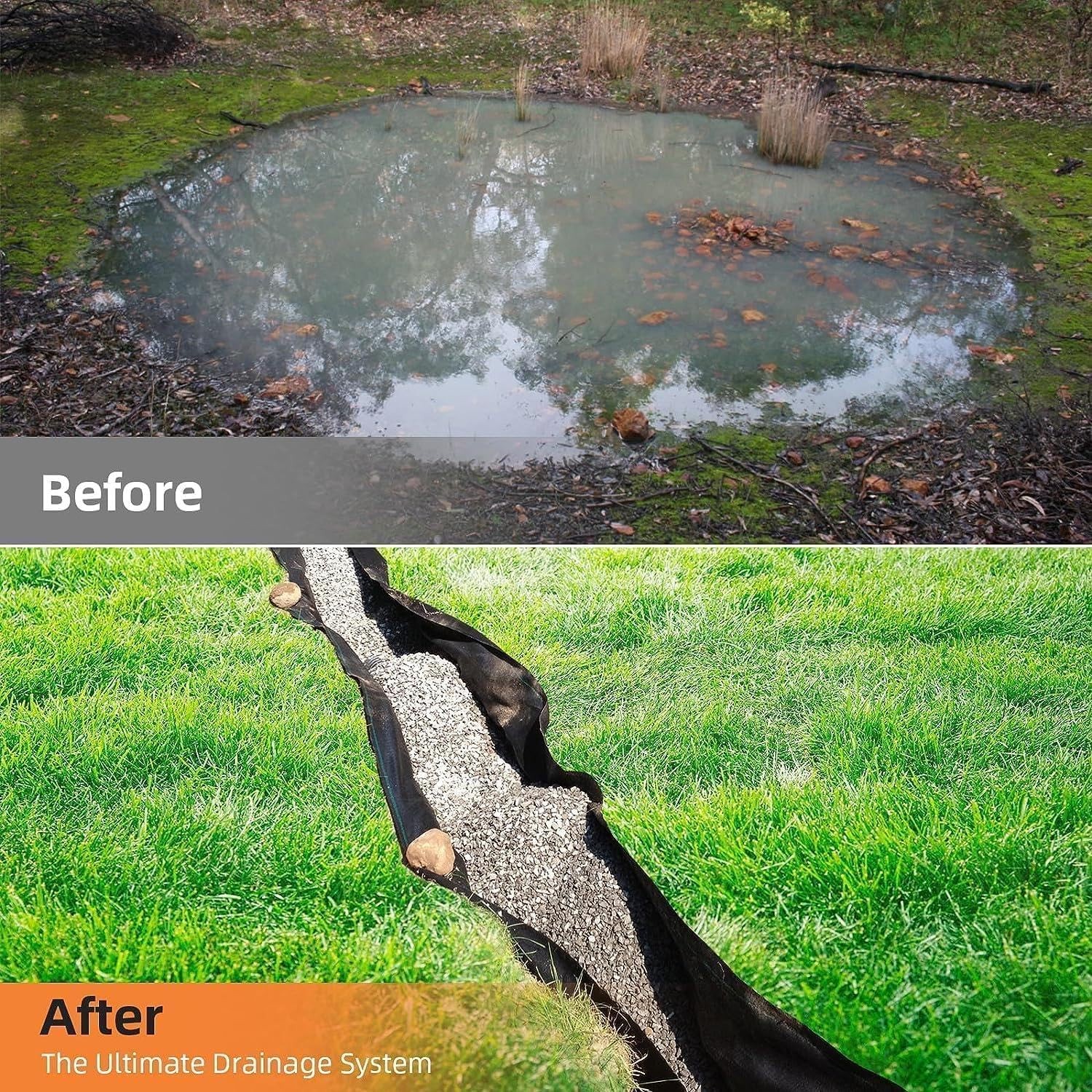 Geotextile Non Woven Fabric 6ft x 300ft 6oz Landscaping Drainage Construction