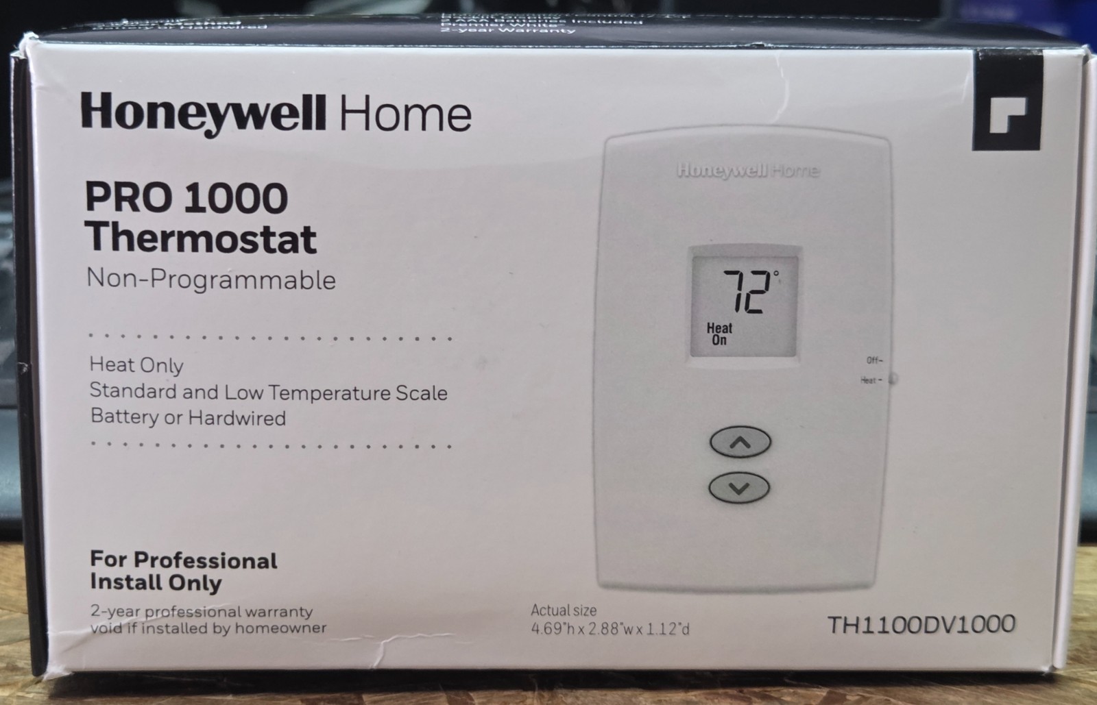 Hσneywell Home PRO 1000 Non-Programmable Thermostat TH1100DV1000 - HEAT ONLY