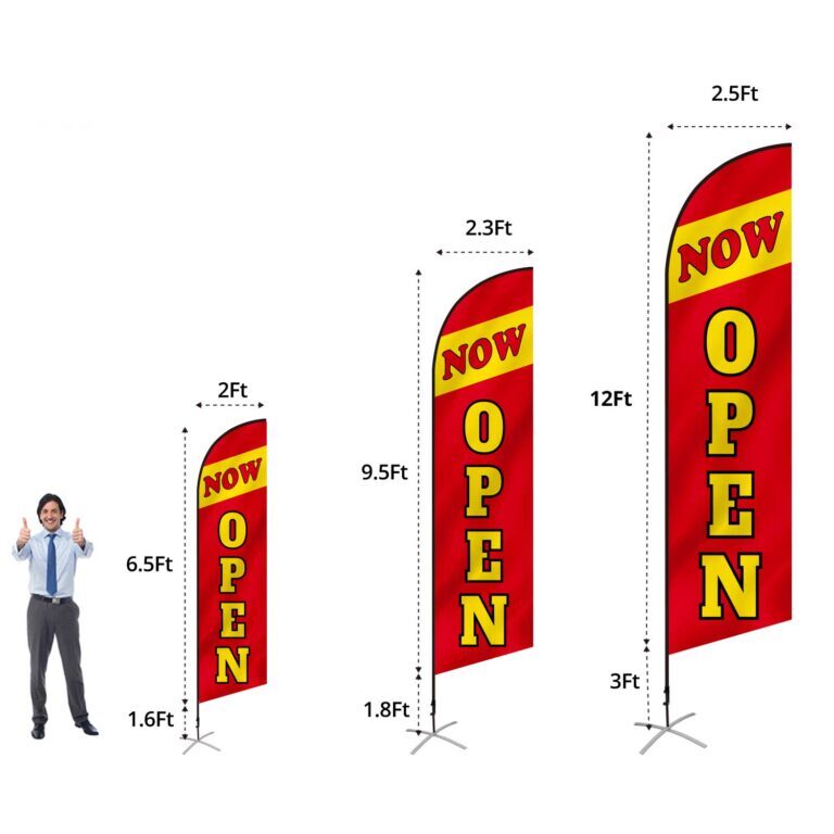 Anley Custom Feather Flag - Print Your Logo/Design Commercial Advertising Banner