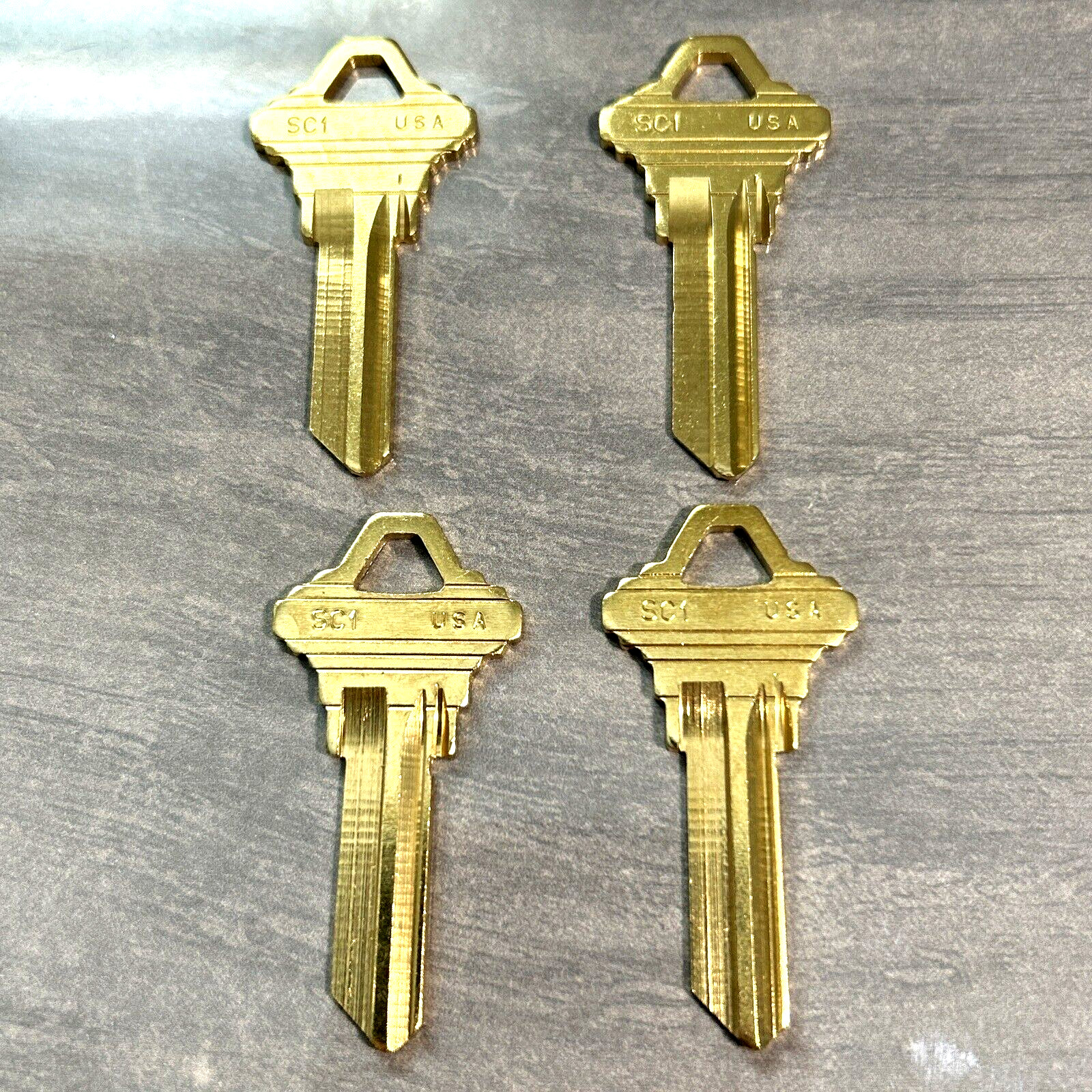 4 PK SCHLAGE SC-1 House Key Blanks BRASS Maintenance Home Business Use