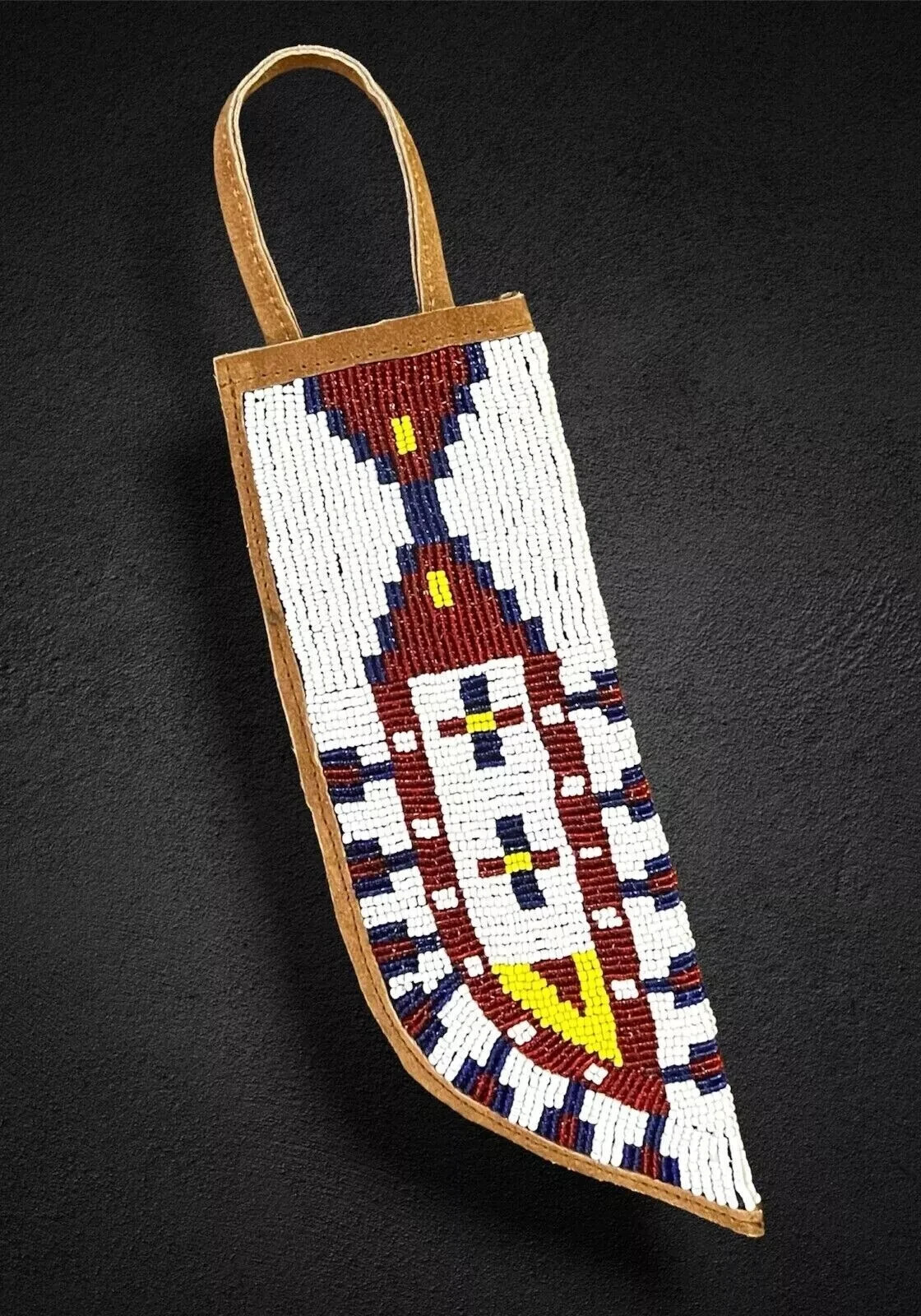 Beaded Indian Knife Cover Native American Sioux Handmade Sheath 15 pieces Set