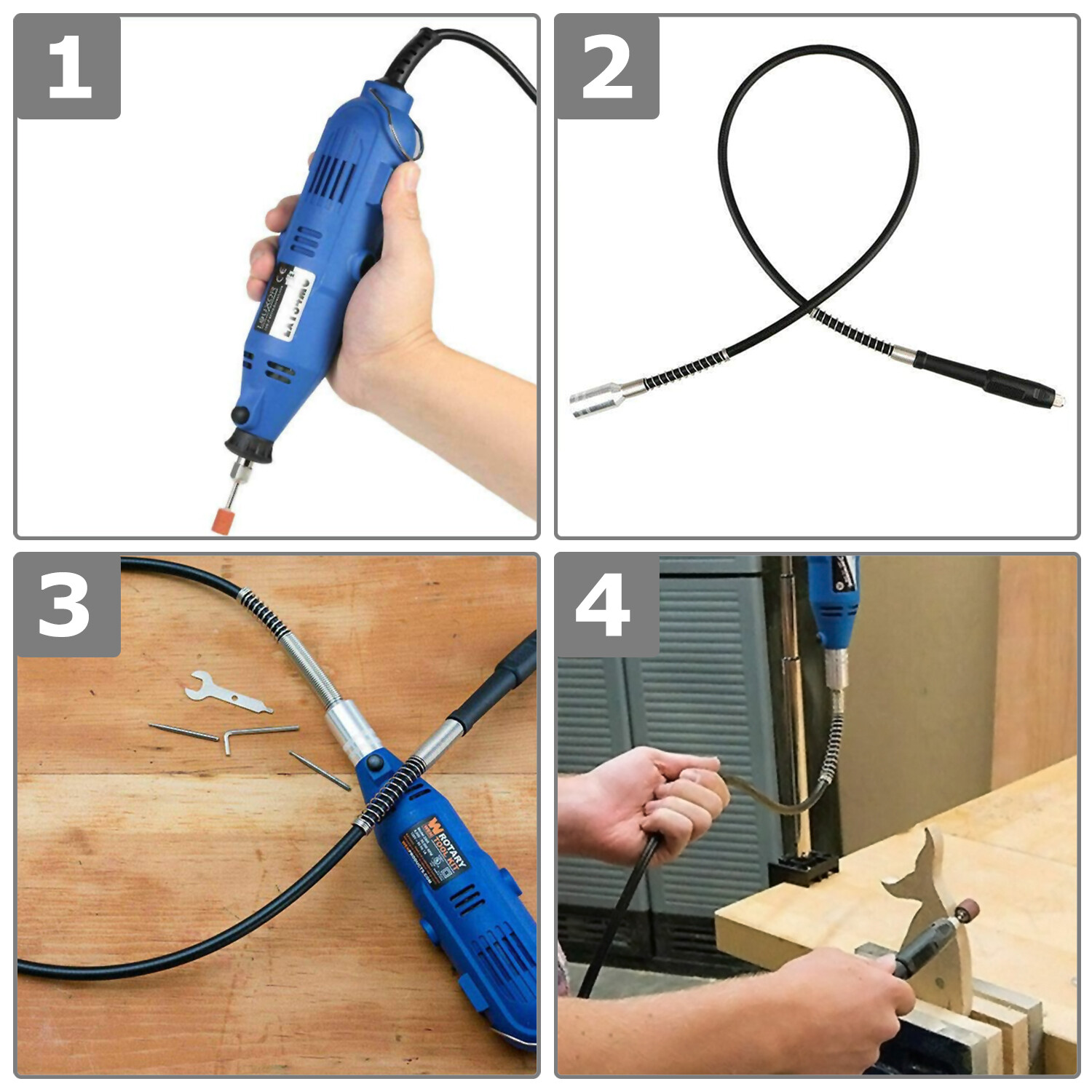 42" Extension Flexible Rotary Drill Tool Drive Flex Shaft Attachment for Dremel