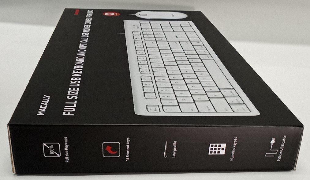 NEW SEALED Macally Full Size USB Keyboard & Mouse Combo for Mac N1901 C0