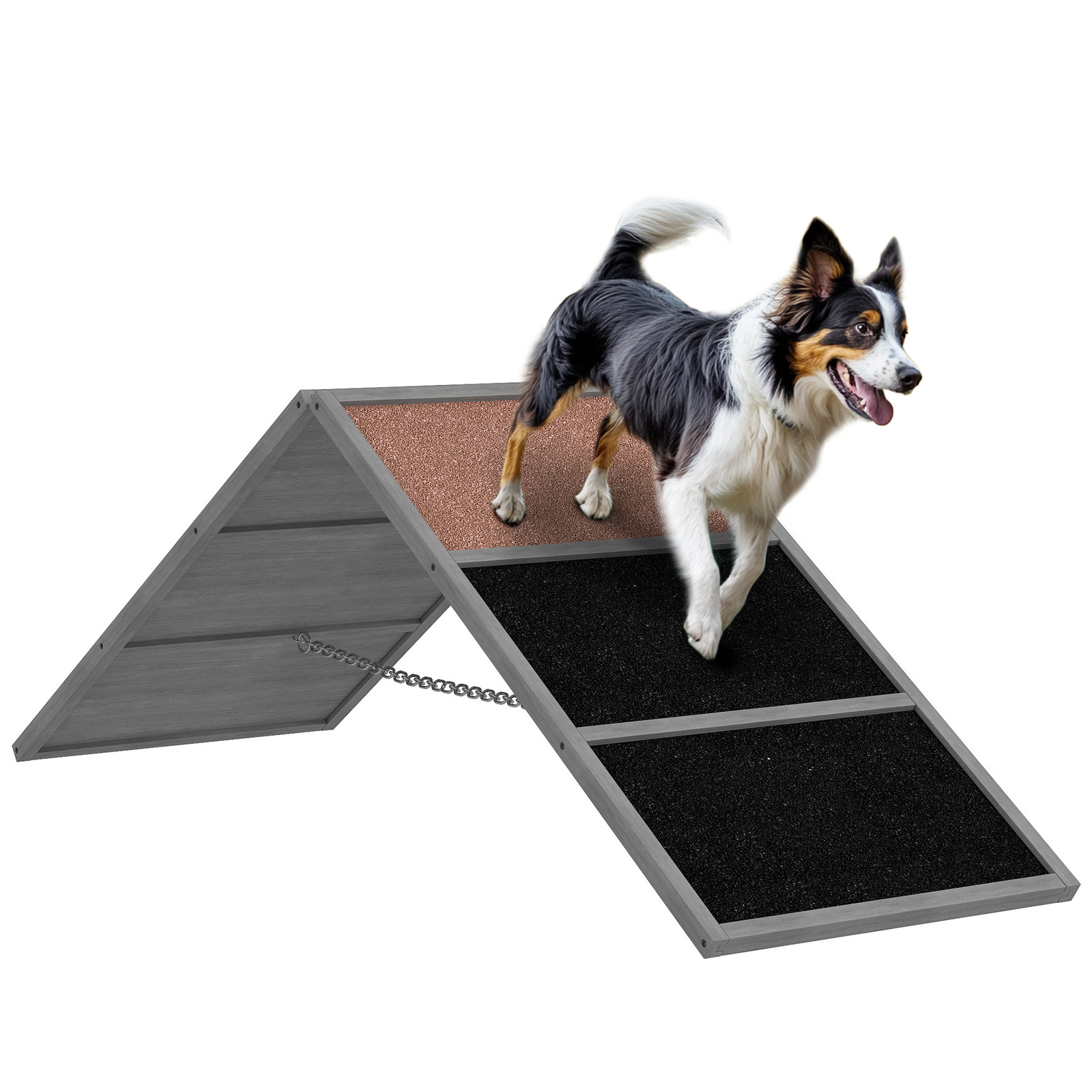 PawHut Dog Agility Equipment Ramp with Non-slip Surface, A-frame, Gray