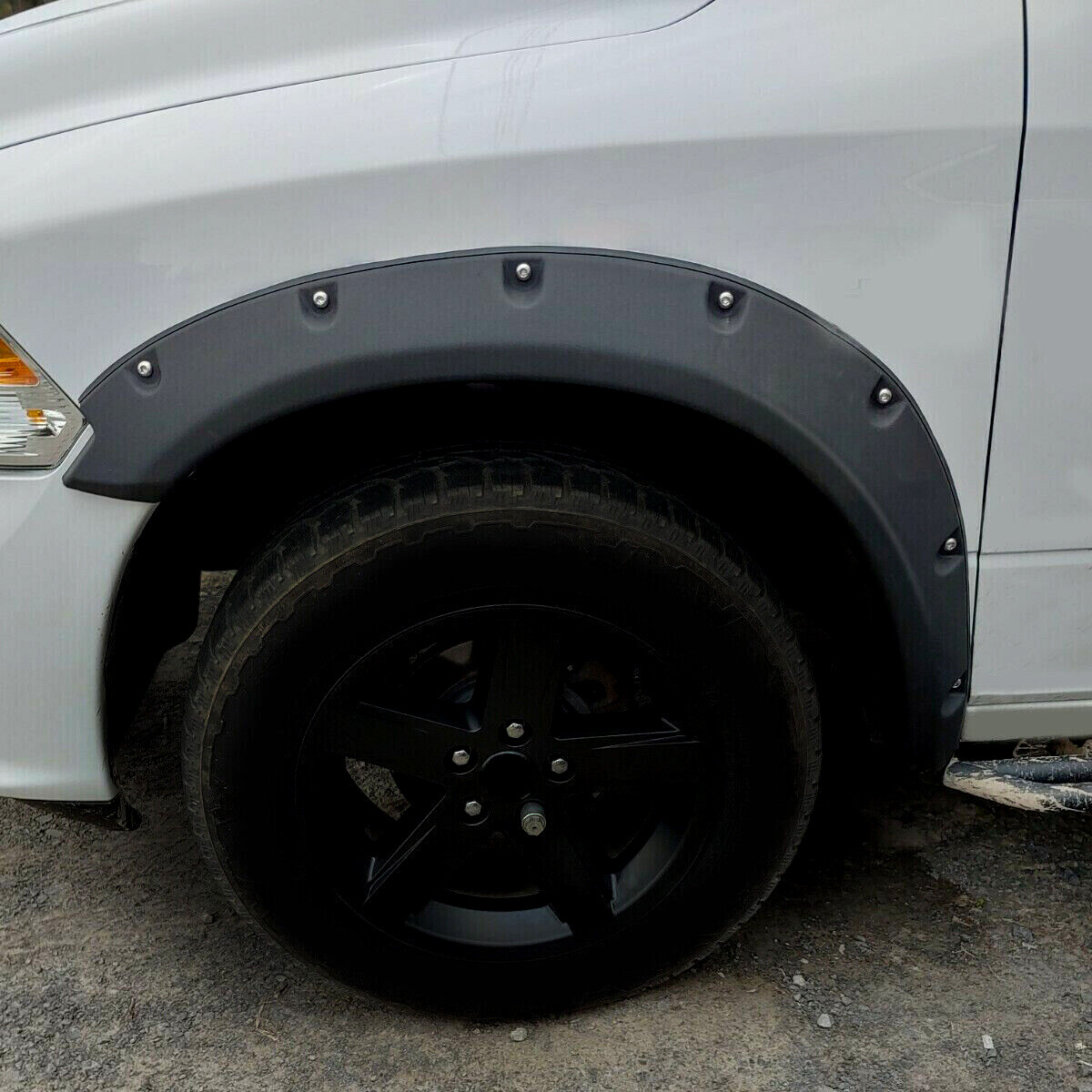 FOR 2009-23 19 DODGE RAM 1500 TEXTURED POCKET RIVETED STYLE WHEEL FENDER FLARES