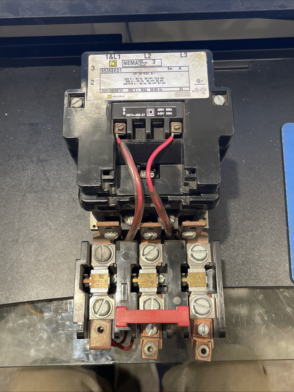 Square D 8536SE01 NEMA Size 3 Ser. A Non‑Reversing Motor Starter (Type S) - Used