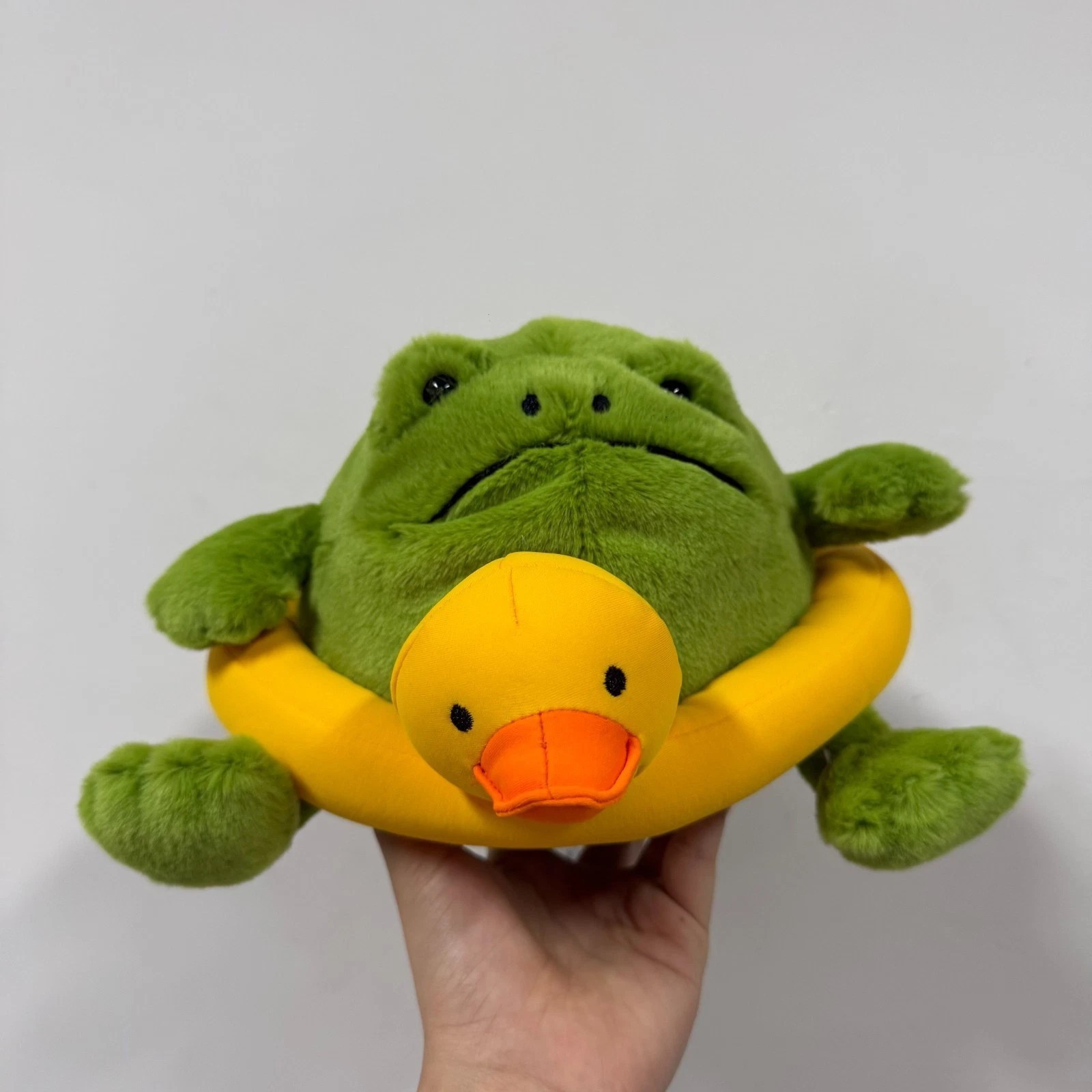 Jellycat Retired Ricky Rain Frog with Rubber Ring Duck - Brand New With Tags