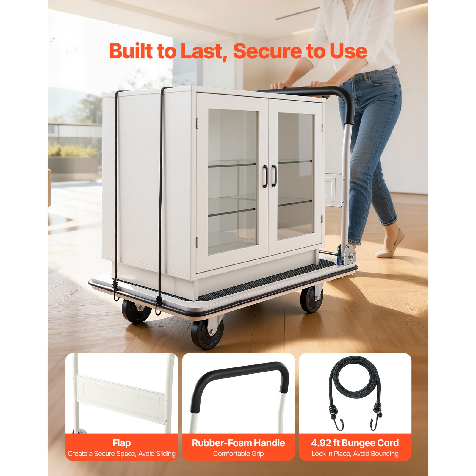 Uimoso Foldable Push Cart Dolly 660 lbs Capacity Folding Hand Truck with Wheels