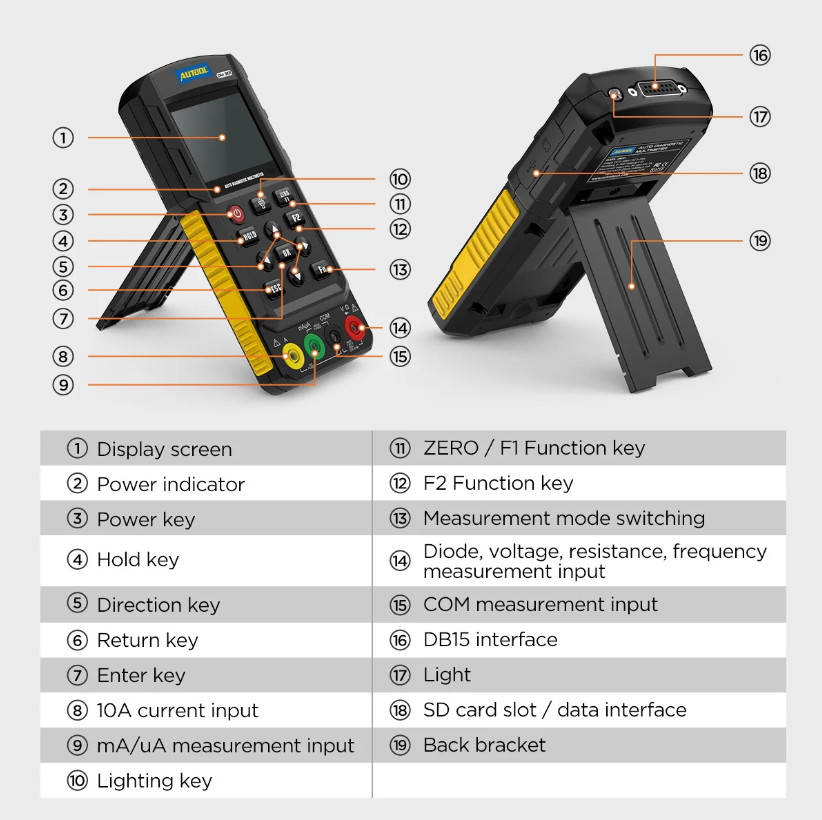 NewAUTOOLDM303Auto Diagnostic Multimeter Car Circuit Tester with KCAN/Oscillosco