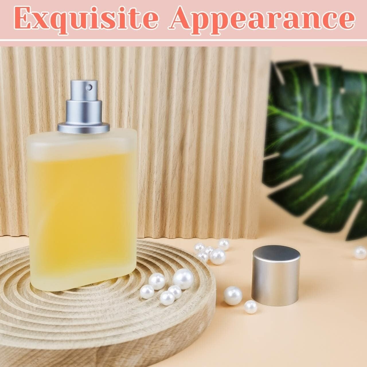 2 Pcs 100ml Refillable Perfume Spray Glass Atomiser Empty Bottle Frosted Travel