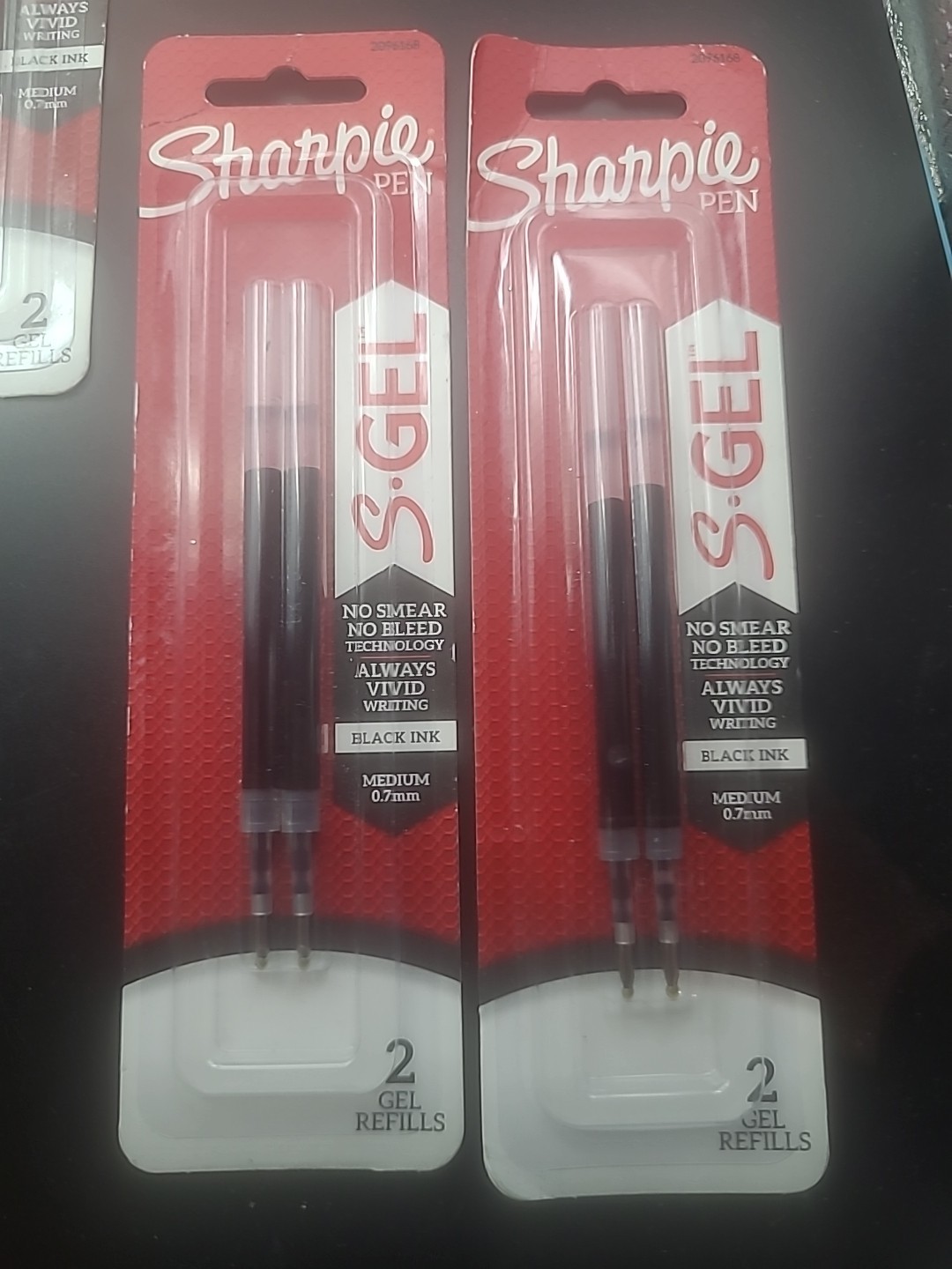 6 X Sharpie S-Gel Refills Black Ink Gel Pen Refills Medium Point (0.7mm) 6 Packs