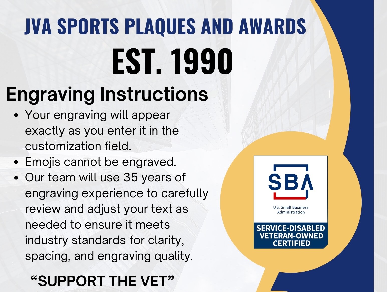 Silver Metal Trophy Cup 14.5" Custom Engraving Blue Diamond "Support the Vet"