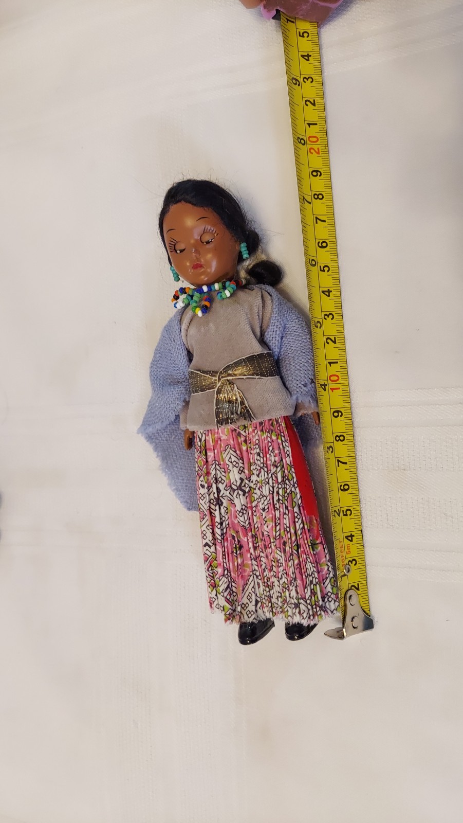 Three Vintage 7.5” Native American Dolls With Sleepy Eyes. (U12)