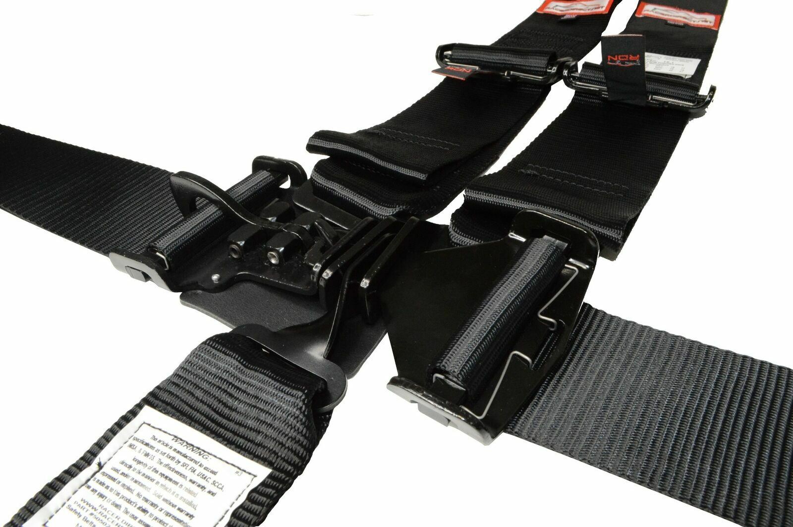 BRACKET RACER RACING HARNESS BELT V MOUNT SFI 16.1 LATCH & LINK 5 POINT BLACK