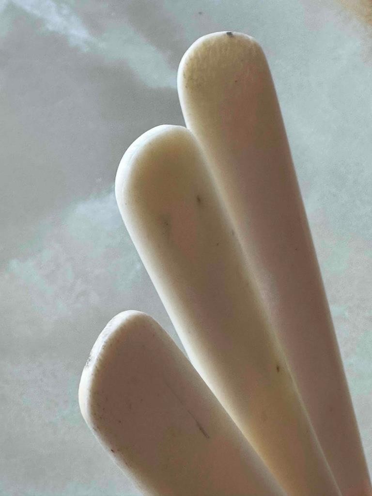 Vintage Beer Foam Scraper Appears To Maybe Be Bone/Wood ? Lot of 3