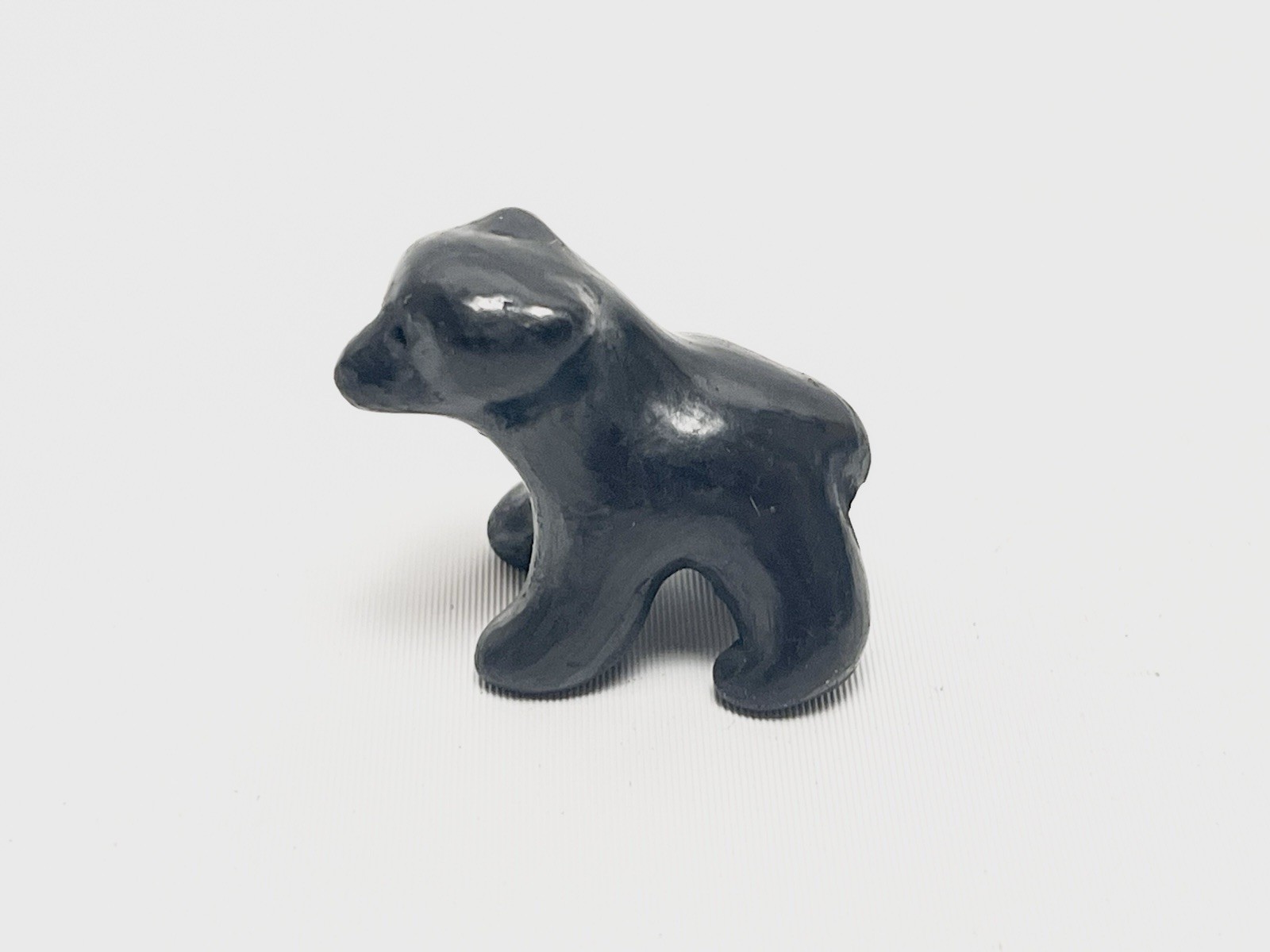 Santa Clara Black Pottery Bear Cub Miniature Dorothy Paul Gutierrez Signed 1.25”